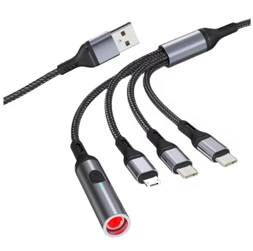 4 in 1 USB Car 6A Fast Chrging Multi Charger Cable With Cigarette Lighter Charging Cord Adapter for phone Universal USB Cable