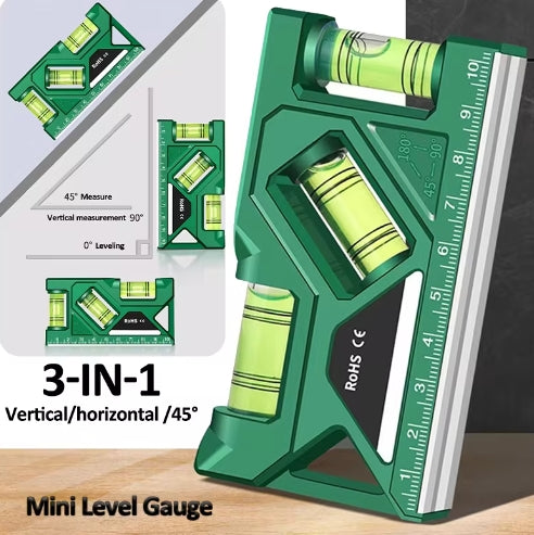 Portable Magnetic Pocket Level Gauge Mini Protractor with Metric Ruler Woodworking Level Gauge Horizontal & Vertical Measure