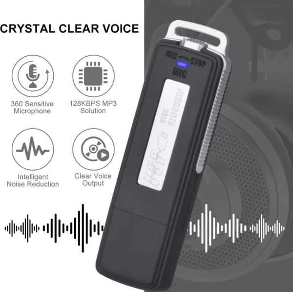 32GB Hidden Professional Noise Canceling USB Voice Recorder A Key Recording 70hours Recording USB Flash Drive