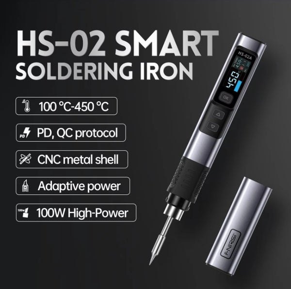 PD100W Screen Display Intelligent Electric Soldering Iron Power Adjustable DC 24V Adjustable Temperature 100-450℃ Welding Solder Portable Rapid Heating up Repair Tool