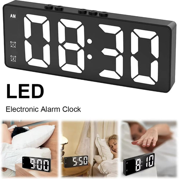 Latest Digital Clock LED Alarm Clock Bedroom Electronic Desktop Clock With Temperature Display Adjustable Brightness 12/24 Hours