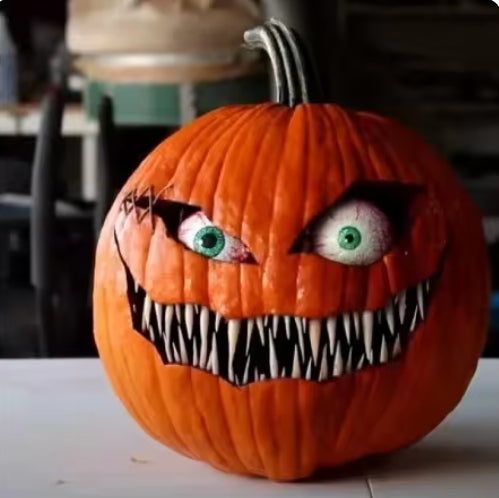 Halloween Pumpkins Resin Pumpkin Sculpture Multi-Eyed Squint Pumpkins With Faces Mini Fake Pumpkins for Halloween Home Decor