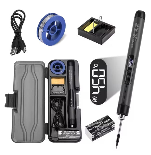 Wireless Electric Soldering Iron Adjustable Temperature 300-450 ℃ LED display USB Fast Charging Soldering Iron Set Repair Welding Tool