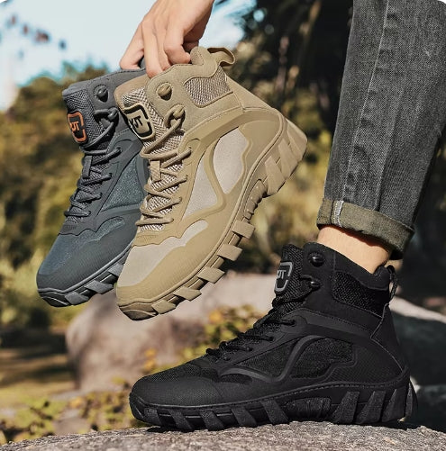 Men's boots Breathable hiking boots Men's outdoor desert training boots Non-slip high-top boots Men's work shoes