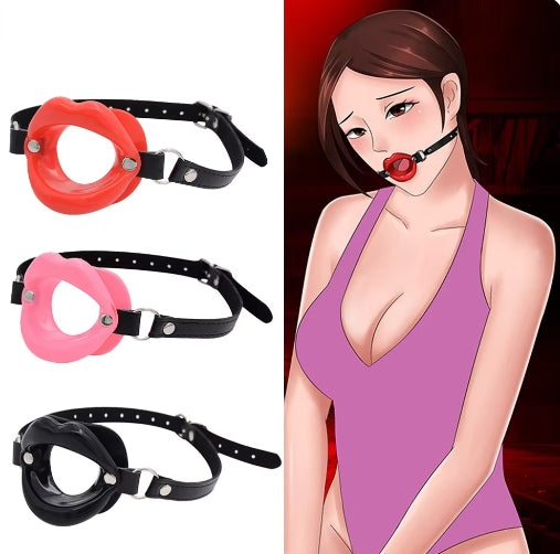 Sex Slave Silicone Lips O Ring Open Mouth Gag Oral Fetish Bdsm Bondage Restraints Erotic Toy for Couples
