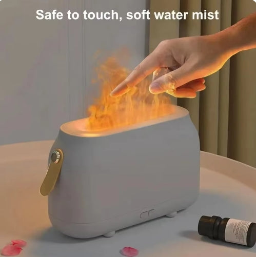 Simulation Flame Aromatherapy Diffuser Bedroom Ambient Light Humidifier Air Purifier Home Smart Gift