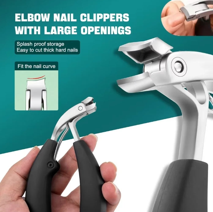 New Curved Nail Clippers with Large Opening Anti-Splash Storage Nail clippers Thick Toenails Heavy Duty