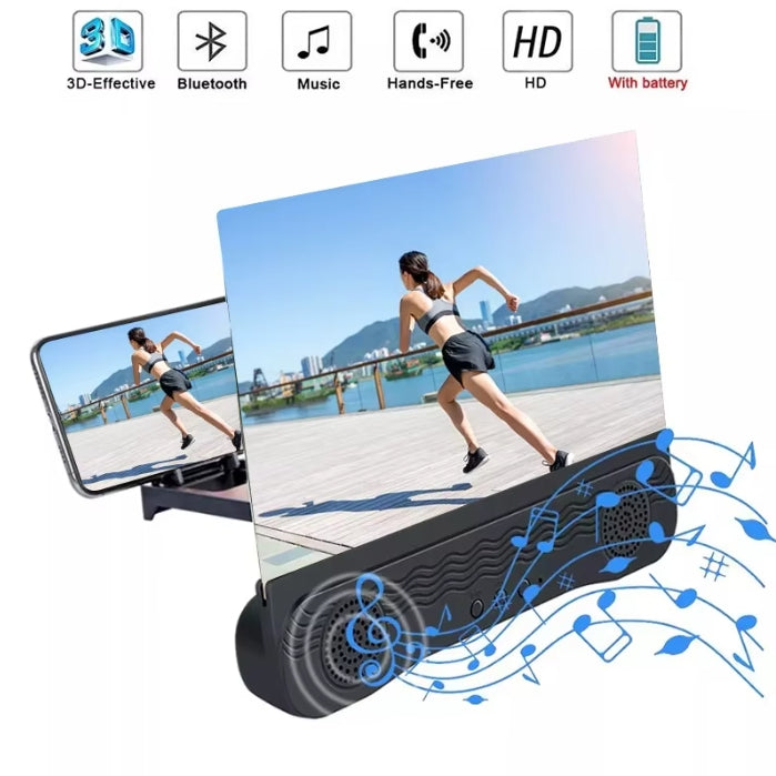 New 14-inch 4 In 1 Cell Phone Screen Magnifier with Wireless Speaker Foldable Phone Stand with HD Screen Amplifier for Movies,Videos,Gaming