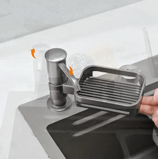 In Sink Saponin Dispenser Pump Sink Cleaner Dispenser With Storage Rack Free Rotation Dish Saponin Pump Head Bathroom Lotion Detergent Hand Press Pumps