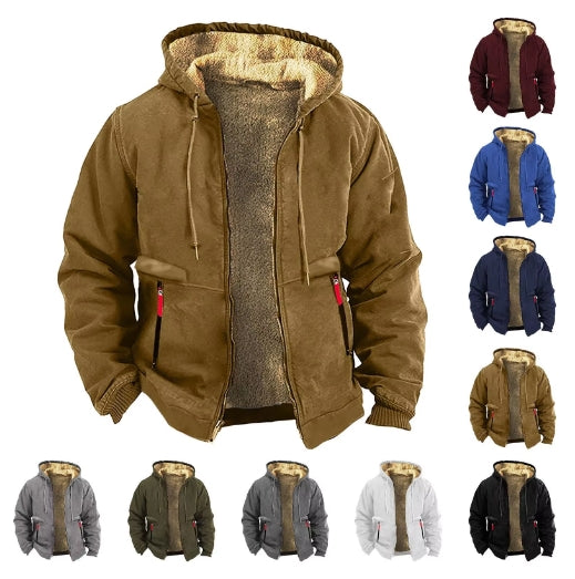 Men's Lamb Fleece Loose Coat Plus Fleece Sweater Men's Coat Zipper Pocket