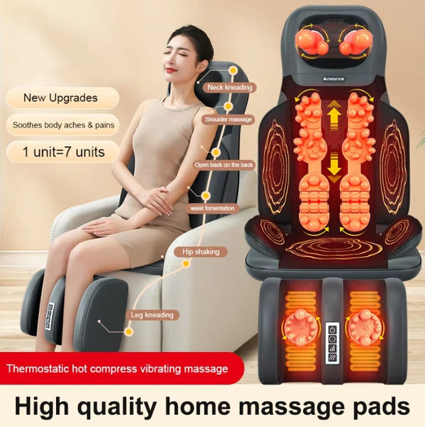 Whole Body Intelligent Massage Chair Cushion Neck Waist Legs Body Vibration Shiatsu Heat Kneading 3rd gear Home Massage Chair Cushion