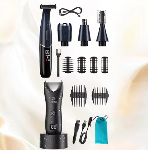 Super Trimmer Razor Set Base Hair Clipper Hair Trimmer For Men and Women Balls Shaver Clipper Sensitive Private Parts Razor Face Cut with Multi-Functional 4-in-1 Electric Shaver