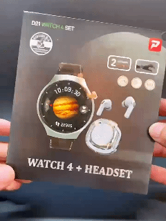 New Smart Watch and TWS Headset Set Round Screen Smart Watch set with TWS Headset Wireless Charging Steel Leather Multi Strap