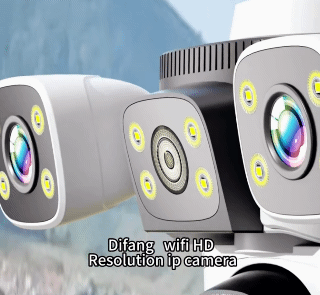 10K Four Screen Four Lens 10X Zoom PTZ WiFi Camera 360° Degree No Dead Angle Monitor 20MP Wireless Outdoor Automatic Tracking Waterproof Security CCTV Camera