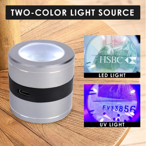 10X Repairs Reading Jeweler Loupe Magnifying Glass with Scale Optical Lens Rechargeable With UV Light Gemstone Magnifier