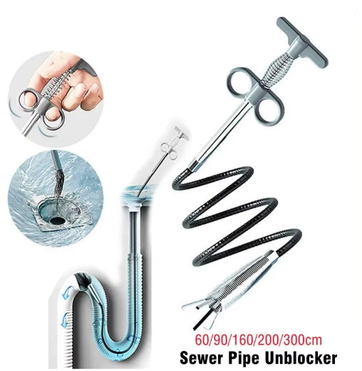 90/160/200/300cm Sewer Pipe Unblocker Snake Spring Pipe Dredging Tool Kitchen Bathroom Sewer Cleaning Tool Kitchen Accessories