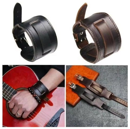Fashion Unisex Cowhide Bracelet Retro Men's Wide Leather Watchband Biker Cuff Wristband Bracelet