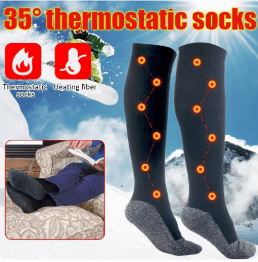 1 Pair Winter Self-Heating Socks Thermal Heated Socks Soft Elastic Thicken Anti-Slip Socks For Women Men Outdoor