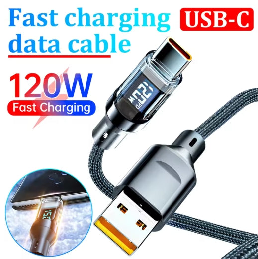 120W PD Fast Charging USB to USB C Display Cable Type C to Type C Cable Charger For Android POCO F3 Realme Macbook iPad