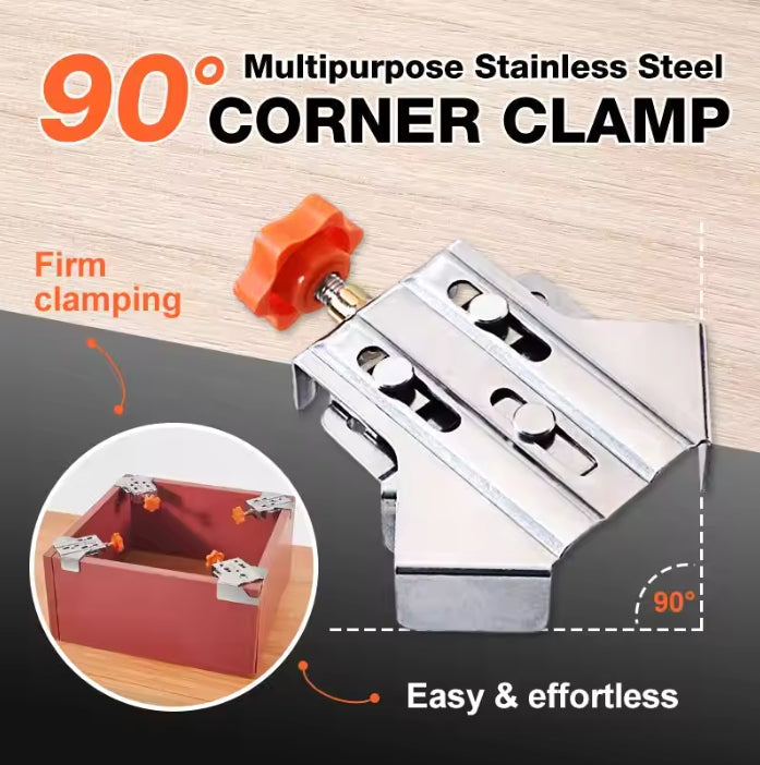 90 Degree Right Angle Clamp Stainless Steel Carpenter Splicing Quick Corner Clamp Locator Fixed Frame Clamp Woodworking Tools