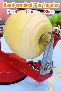 3-in-1 Hand Cranked Peeler Coring/slicing/Peeling Machine Stainless Steel Multi Functional Fruit Peel Remover Kitchen Gadget