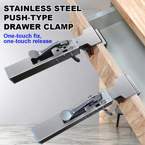 Fast Press Drawer Clamp Adjustable Telescopic Fixed Clamp Stainless Steel Woodworking Special Installation Panel Auxiliary Clamp