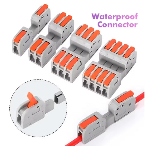 10Pcs Quick Wire Connector Universal 1/2/3/4/5Pin Splicing Compact Lamp Wiring Push-in Terminal Block Waterproof Home Wiring Connector