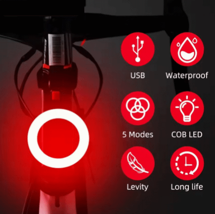 Bicycle Taillight Multiple Lighting Modes USB Charging Led Bicycle Heart-shaped Round Five-pointed Star Light Flash Taillight