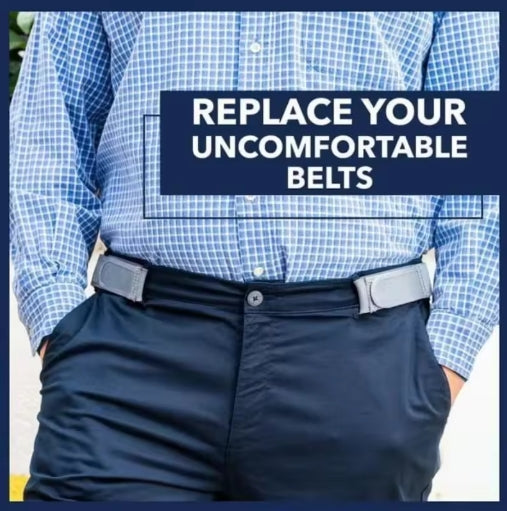 2Pcs No Buckle Belt Stretch Elastic Jeans Belt Belt Buckle Elastic Waistband Lazy Invisible Belt Universal No Buckle Elastic Belt