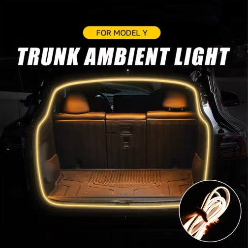 12V 5M Car Trunk Atmosphere Lamp Strip for Tesla Model Y 2 Colors Frunk LED IP65 Car Super Bright Surround Light Strips 2021-23