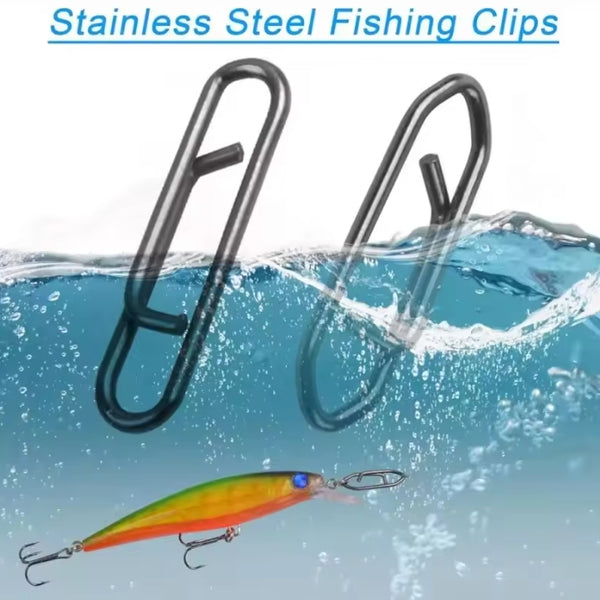 100pcs High Strength Fishing Snap Saltwater Stainless Connector Snaps Swivels Tackle Steel Power Fishing Clip Lure Quick Change
