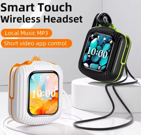 2025 New Smart Touch Screen Display Wireless Earphones With APP Control TF Card MP3 Local Music Mode ENC Noise Cancellation Earbuds