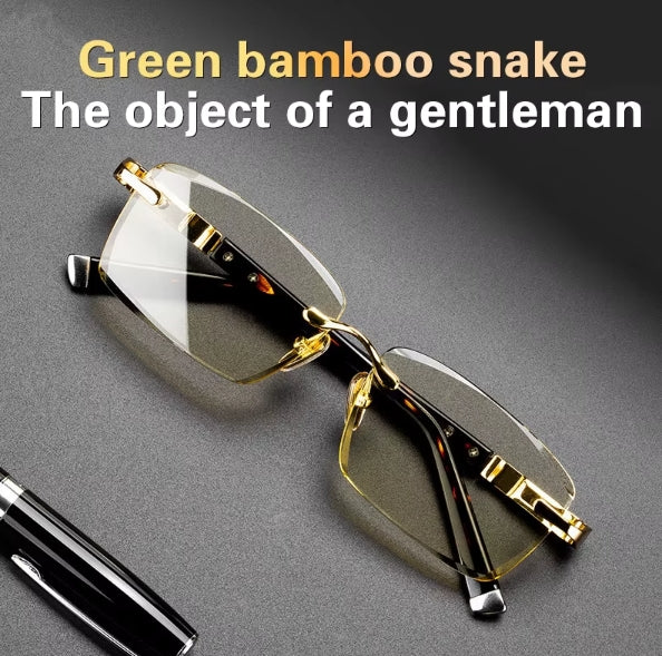 Borderless Advanced Reading Glasses Natural Metal Material Presbyopia Glasses