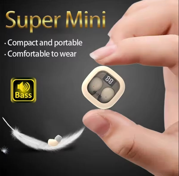 Small Headphones Wireless Bluetooth Headset Sports Sleeping Invisible Earbuds Noise Reduction HD Bass Sound Quality Earphones