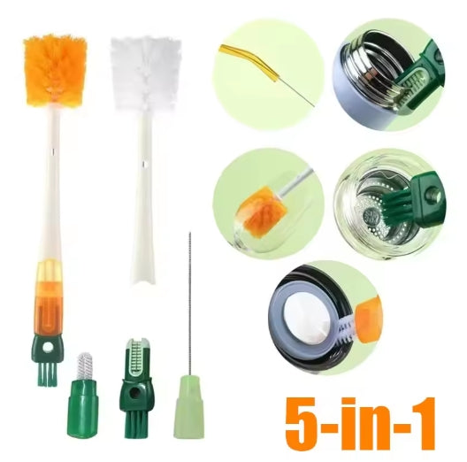 5 In 1 Cup Cleaning Brush Bottle Gap Cleaner Brush Cup Crevice Cleaning Water Bottles Clean Tool Kitchen Cleaning Accessories