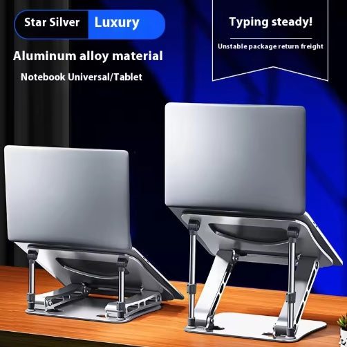 Ultra-stable Laptop Aluminum Alloy Desktop Folding Heightening Stand Typing Not Shaking Cooling Office Folding