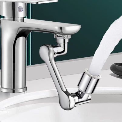 1080 Degree Rotating Copper Faucet Extender Metal U Shaped Robotic Arm Universal Dual Model Splash-proof Filter Faucet Home Bathroom