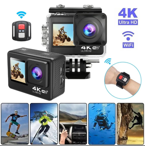 4K Action Camera Dual Screen E1 PRO WIFI Bicycle Motorcycle Helmet Camera Waterproof Sports Video DV Cameras