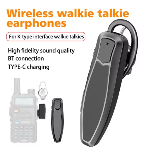 Wireless Headset Bluetooth Earpiece with Charger for Baofeng UV-5R UV-82 UV-17 UV-16 BF-888S Retevis Two Way Radio