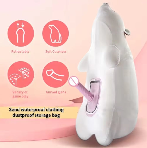 Bear Cute Doll Silicone Pillow Vibrating Remote Control Discreet Rocking Cannon Automatic Thrusting Sex Dildo Machine