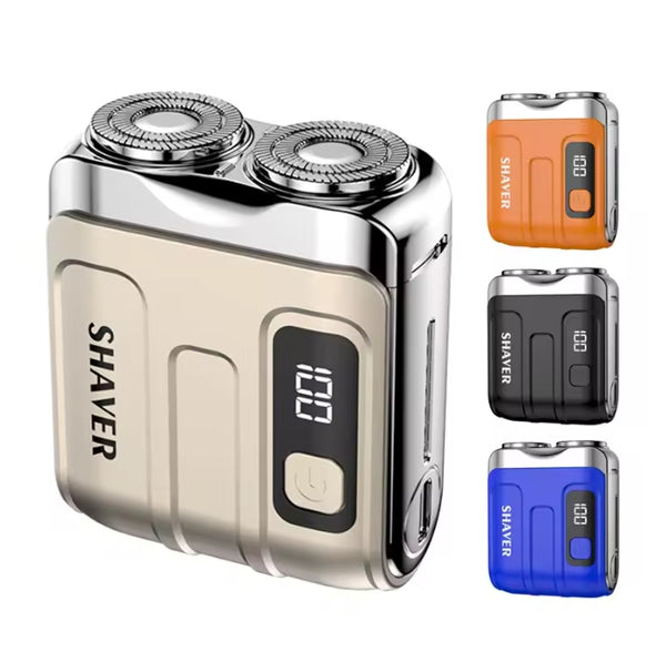 Mini Double Floating Magnetic Blade Head Smart Shaver Digital Display Dual Blade Rechargeable