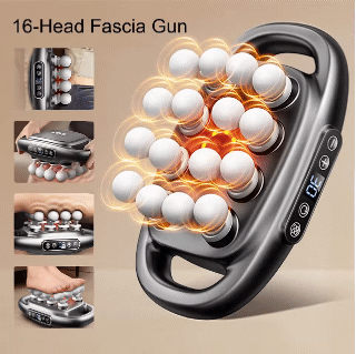 16-Head Deep Fascia Gun High-Frequency Vibration Body Massage Gun Waist and Back Massager Neck Shoulder Massager Muscle masajeador