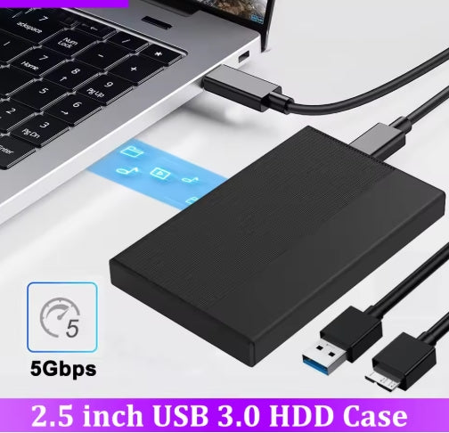 2.5 inch SATA Case HDD Enclosure USB 3.0 to Micro B Cable External Hard Drive Case Max up to 6TB 5Gbps Transfer Speed SATA III