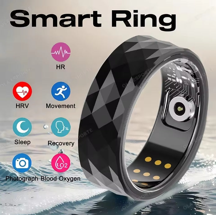 New Smart Health Monitoring Titanium Ring Heart Rate Blood Oxygen Monitoring Ring Multi Sports Modes IP68 5ATM Waterproof