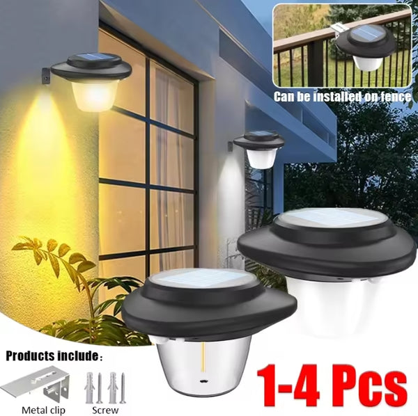 1/4Pcs Solar Motion Sensor LED Waterproof Tungsten Lamp Wall Lights Outdoor Lighting Street Light for Yard Fence Garden