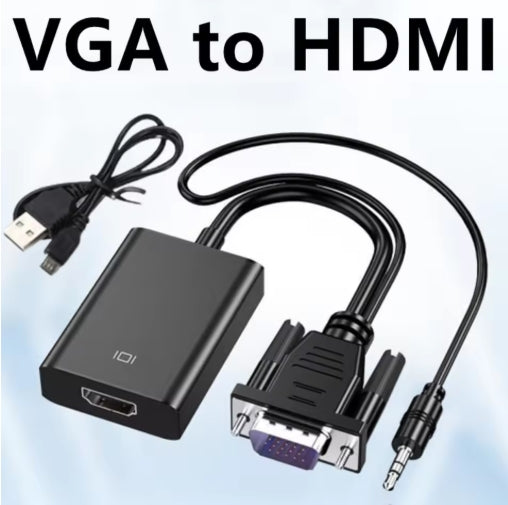 VGA to HDMI-Compatible Converter Adapter Male to Female Cable With Audio 1080P VGA Adapter for PC Laptop to HDTV Projector