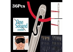 36PCS Self-Threading Sewing Needles Blind Needle Side Hung Easy To Thread Sewing Needles Speed Pierce Double Hole Needle DIY Sewing Accessories