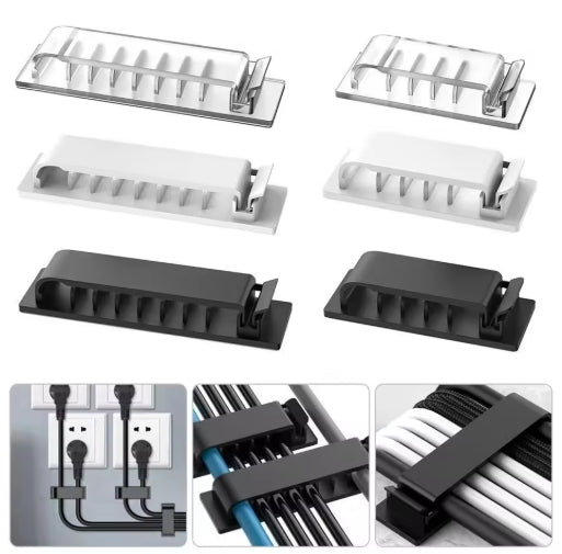 3Pcs Cable Organizer Self Adhesive Cable Clips USB Cable Management Clamp Car Home Desk Wall Cord Holder Charging Wire Winder Manager