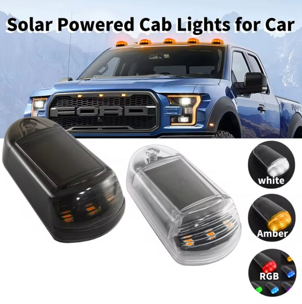 Solar Powered Cab Lights RGB Punch-Free Warning Light Night Security Simulated Alarm Wireless Strobe Lamp Anti-Theft for CAR