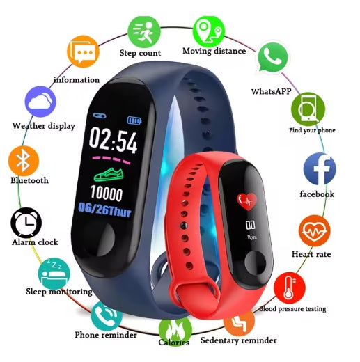 Men Women Sport Smart Watch Heart Rate Blood Pressure Monitoring Tracker Fitness Wristband Bluetooth Connection Kids Smartwatch